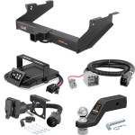 For 2013-2014 Ram 3500 Tow Package Camp n' Field Trailer Hitch + Brake Controller Curt Assure 51160 Proportional Up To 4 Axles + 7 Way Trailer Wiring Plug & 2-5/16" ball 4 inch drop Fits Models w/ USCAR 7-way Excluding factory receiver or cab &am