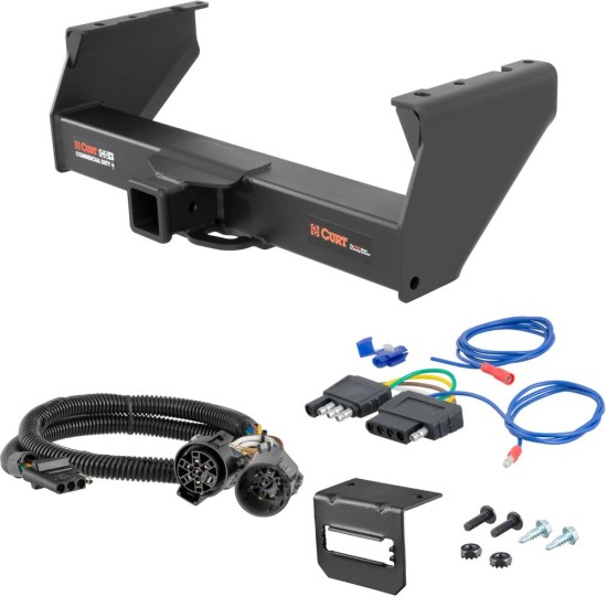 For 2020-2024 Chevy Silverado 3500 HD Trailer Hitch + Wiring 5 Pin Fits Cab & Chassis Curt 15800 2.5 in Tow Receiver