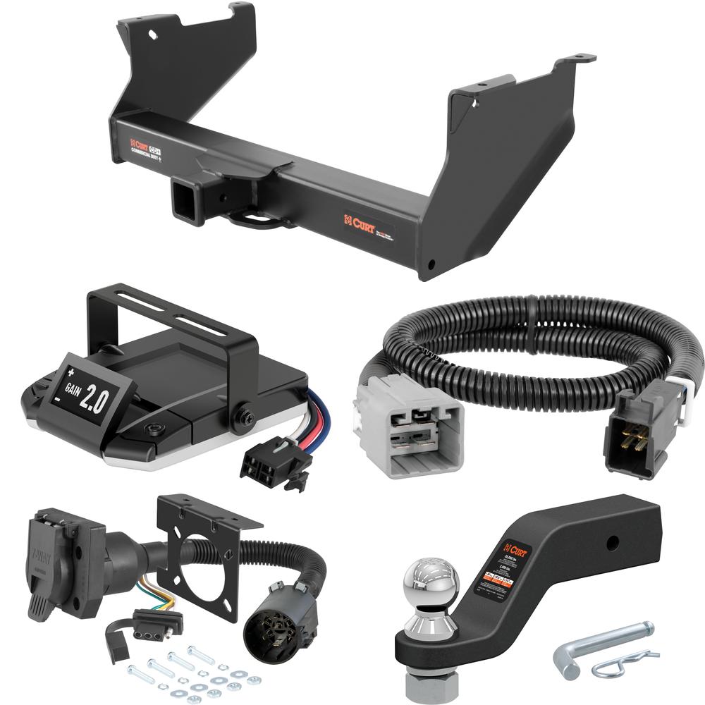 For 2016-2024 Ram 2500 Tow Package Camp n' Field Trailer Hitch + Brake Controller Curt Assure 51160 Proportional Up To 4 Axles + 7 Way Trailer Wiring Plug & 2-5/16" ball 4 inch drop Fits 6' bed w/ USCAR 7-way Factory Connector Curt 15801 2.5 in T For 2016-2024 Ram 2500 Tow Package Camp n' Field Trailer Hitch + Brake Controller Curt Assure 51160 Proportional Up To 4 Axles + 7 Way Trailer Wiring Plug & 2-5/16" ball 4 inch drop Fits 6' bed w/ USCAR 7-way Factory Connector Curt 15801 2.5 in T