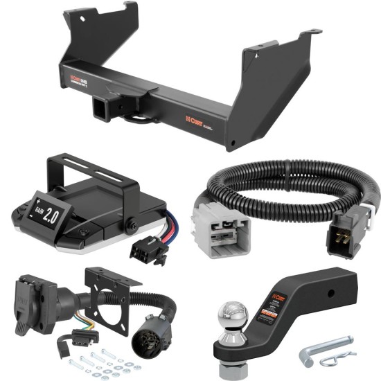 For 2016-2024 Ram 2500 Tow Package Camp n' Field Trailer Hitch + Brake Controller Curt Assure 51160 Proportional Up To 4 Axles + 7 Way Trailer Wiring Plug & 2-5/16" ball 4 inch drop Fits 6' bed w/ USCAR 7-way Factory Connector Curt 15801 2.5 in T For 2016-2024 Ram 2500 Tow Package Camp n' Field Trailer Hitch + Brake Controller Curt Assure 51160 Proportional Up To 4 Axles + 7 Way Trailer Wiring Plug & 2-5/16" ball 4 inch drop Fits 6' bed w/ USCAR 7-way Factory Connector Curt 15801 2.5 in T