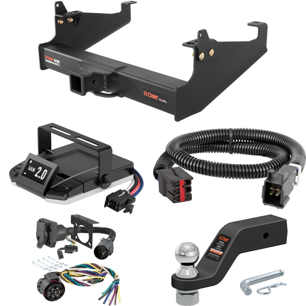 For 1999-2004 Ford F550 Super Duty Tow Package Camp n' Field Trailer Hitch + Brake Controller Curt Assure 51160 Proportional Up To 4 Axles + 7 Way Trailer Wiring Plug & 2-5/16" ball 4 inch drop Fits Cab & Chassis w/ 34" Frame Curt 15845 For 1999-2004 Ford F550 Super Duty Tow Package Camp n' Field Trailer Hitch + Brake Controller Curt Assure 51160 Proportional Up To 4 Axles + 7 Way Trailer Wiring Plug & 2-5/16" ball 4 inch drop Fits Cab & Chassis w/ 34" Frame Curt 15845