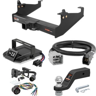 For 2005-2007 Ford F550 Super Duty Tow Package Camp n' Field Trailer Hitch + Brake Controller Curt Assure 51160 Proportional Up To 4 Axles + 7 Way Trailer Wiring Plug & 2-5/16" ball 4 inch drop Fits Cab & Chassis w/ 34" Frame w/o Factory For 2005-2007 Ford F550 Super Duty Tow Package Camp n' Field Trailer Hitch + Brake Controller Curt Assure 51160 Proportional Up To 4 Axles + 7 Way Trailer Wiring Plug & 2-5/16" ball 4 inch drop Fits Cab & Chassis w/ 34" Frame w/o Factory