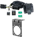 For 1997-2003 Ford F150 Trailer Wiring 7 Way Trailer Wiring Plug w/ Bracket Fits Models w/ Factory 4-Flat Curt 55242