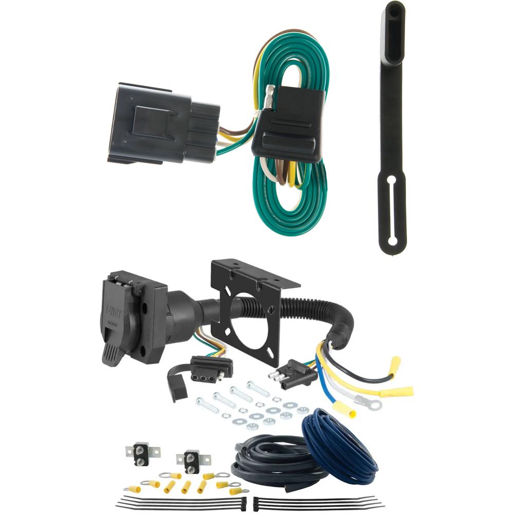 For 2005 Lincoln Aviator Trailer Wiring 7 Way Trailer Wiring Plug w/ Bracket Fits Models w/ Factory 4-Flat Curt