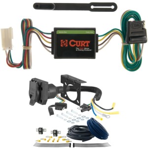 For 1992-2002 Isuzu Trooper Trailer Wiring 7 Way Trailer Wiring Plug w/ Bracket Fits All Models Curt