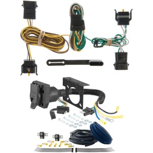 For 1995-2003 Ford E350 Trailer Wiring 7 Way Trailer Wiring Plug w/ Bracket Fits All Models Curt