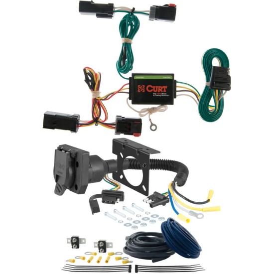 For 2002-2007 Jeep Liberty Trailer Wiring 7 Way Trailer Wiring Plug w/ Bracket Fits All Models Curt For 2002-2007 Jeep Liberty Trailer Wiring 7 Way Trailer Wiring Plug w/ Bracket Fits All Models Curt