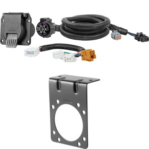 For 2005-2024 Nissan Frontier Trailer Wiring 7 Way Trailer Wiring Plug w/ Bracket Fits All Models Curt