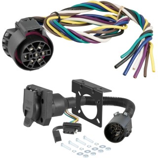 7 Pin To 4 Pin Trailer Adapter - 7-Way Blade To 4-Way Flat Connector