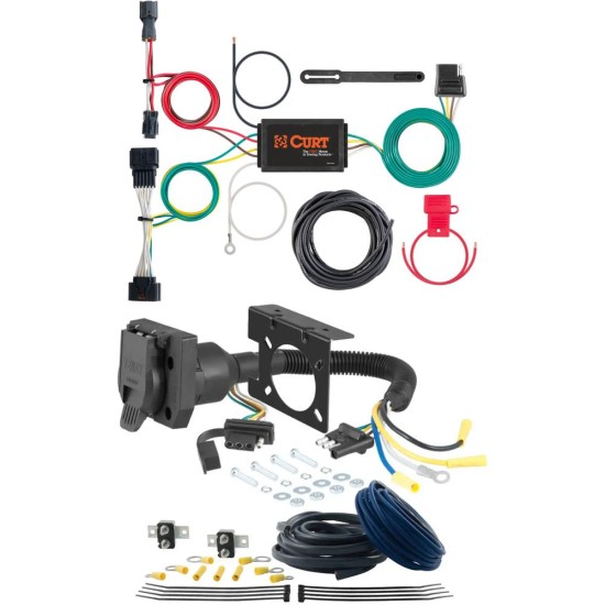 For 2017-2022 Kia Sportage Trailer Wiring 7 Way Trailer Wiring Plug w/ Bracket Fits All Models Curt For 2017-2022 Kia Sportage Trailer Wiring 7 Way Trailer Wiring Plug w/ Bracket Fits All Models Curt