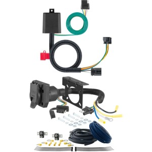 For 2019 Hyundai Santa Fe XL Trailer Wiring 7 Way Trailer Wiring Plug w/ Bracket Fits Models w/ Factory Tow Prep Plug Curt