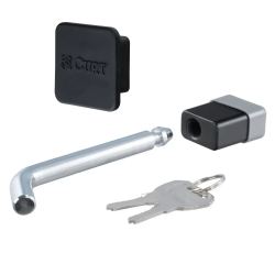 Hitch Receiver Security Lock and Hitch Cover Combo for 2.5" Trailer Hitch Receivers Curt Manufacturing
