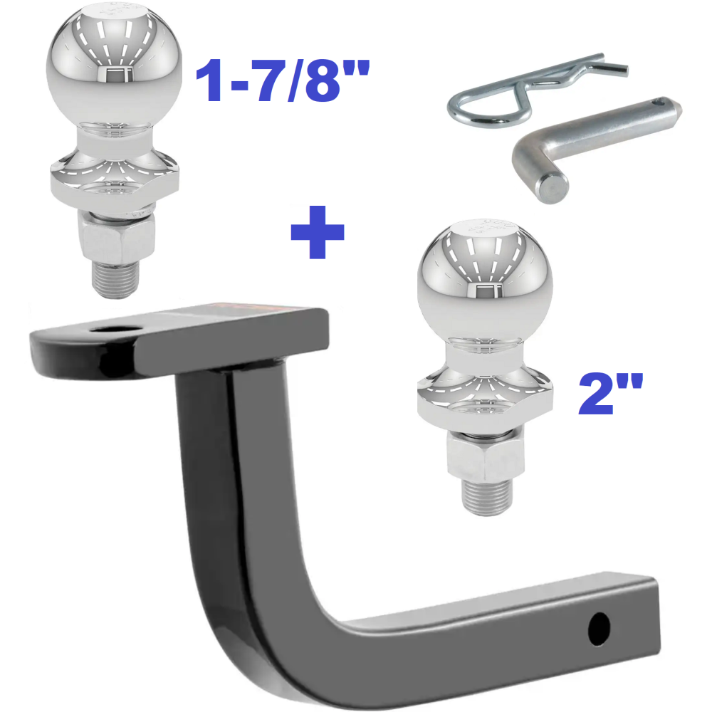 Class 2 Ball Mount 3,500 LBS Tow Kit w/ Dual 1-7/8" + 2" Balls - 9-5/8" Long Shank 5" Rise Includes Pin/Clip Curt Part Numbers 45014 21400 40001 40003 Class 2 Ball Mount 3,500 LBS Tow Kit w/ Dual 1-7/8" + 2" Balls - 9-5/8" Long Shank 5" Rise Includes Pin/Clip Curt Part Numbers 45014 21400 40001 40003