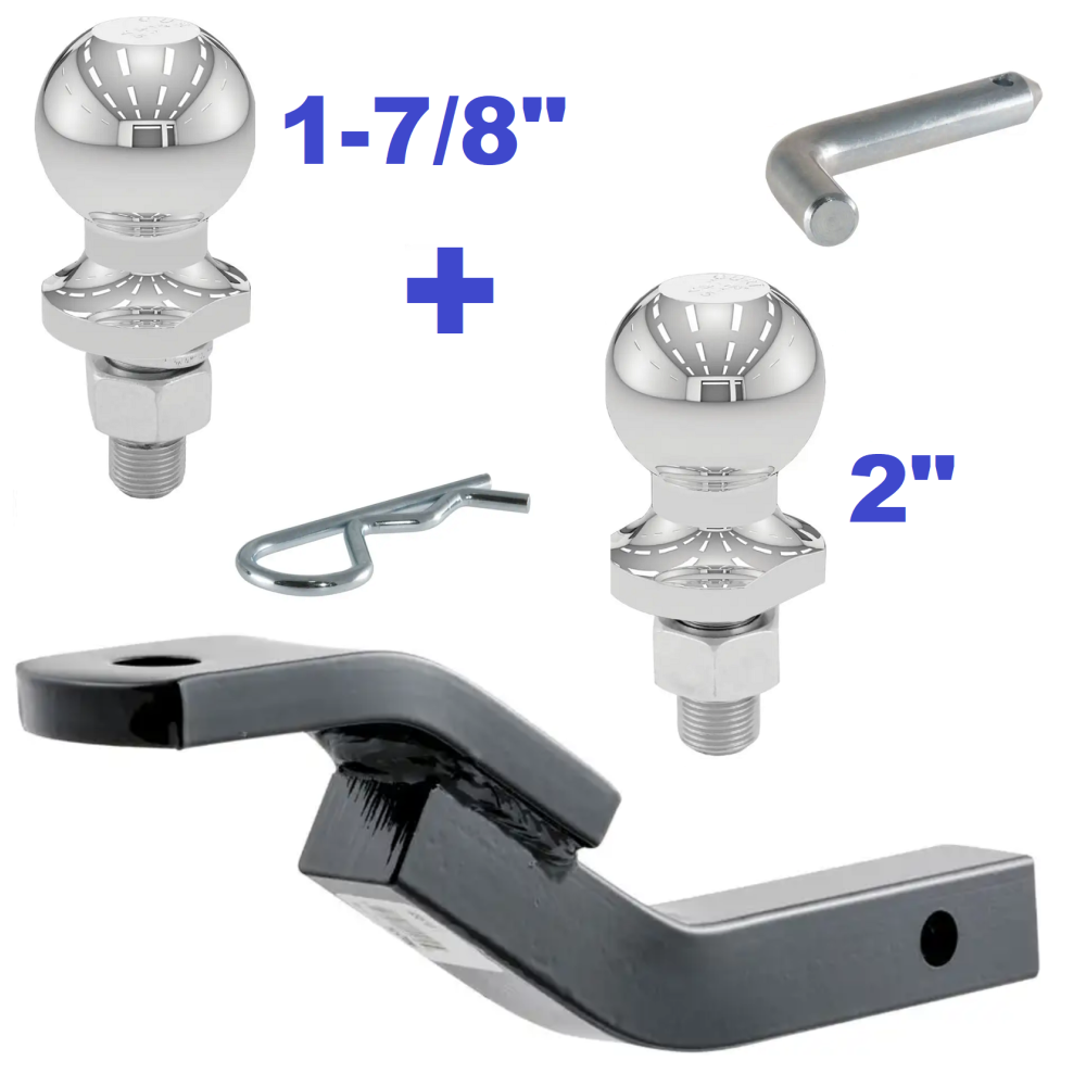 Class 2 Ball Mount 3,500 LBS Tow Kit w/ Dual 1-7/8" + 2" Balls - 10-5/16" Long Shank 3-1/8" Rise Includes Pin/Clip Curt Part Numbers 45510 21400 40001 40003 Class 2 Ball Mount 3,500 LBS Tow Kit w/ Dual 1-7/8" + 2" Balls - 10-5/16" Long Shank 3-1/8" Rise Includes Pin/Clip Curt Part Numbers 45510 21400 40001 40003