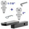 Class 2 Ball Mount 3,500 LBS Tow Kit w/ Dual 1-7/8" + 2" Balls - 6.75" Long Shank 3/4" Rise or Flip Around 1-1/4" Drop Includes Pin/Clip