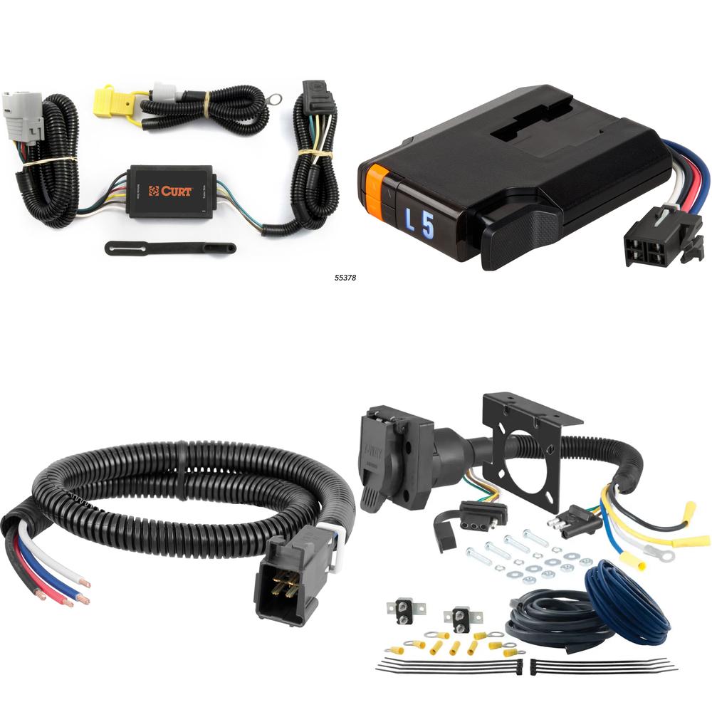 55378 - Custom Wiring Connector, 4-Way Flat Output (Plug & Play), Select Toyota Tundra Curt Discovery Next Electric Trailer Brake Control and Wiring Kit for Toyota Tundra