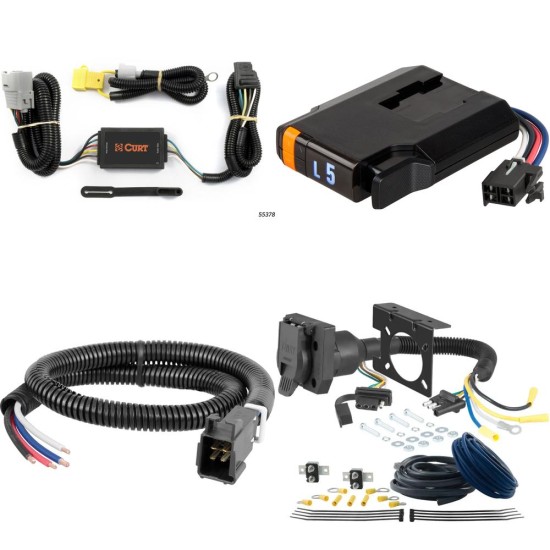 55378 - Custom Wiring Connector, 4-Way Flat Output (Plug & Play), Select Toyota Tundra Curt Discovery Next Electric Trailer Brake Control and Wiring Kit for Toyota Tundra