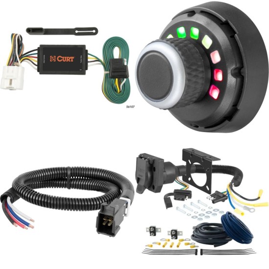 56107 - Custom 4-Flat, Select Toyota Highlander (Plug & Play), OEM Tow Package Required Curt Spectrum Electric Trailer Brake Control and Wiring Kit