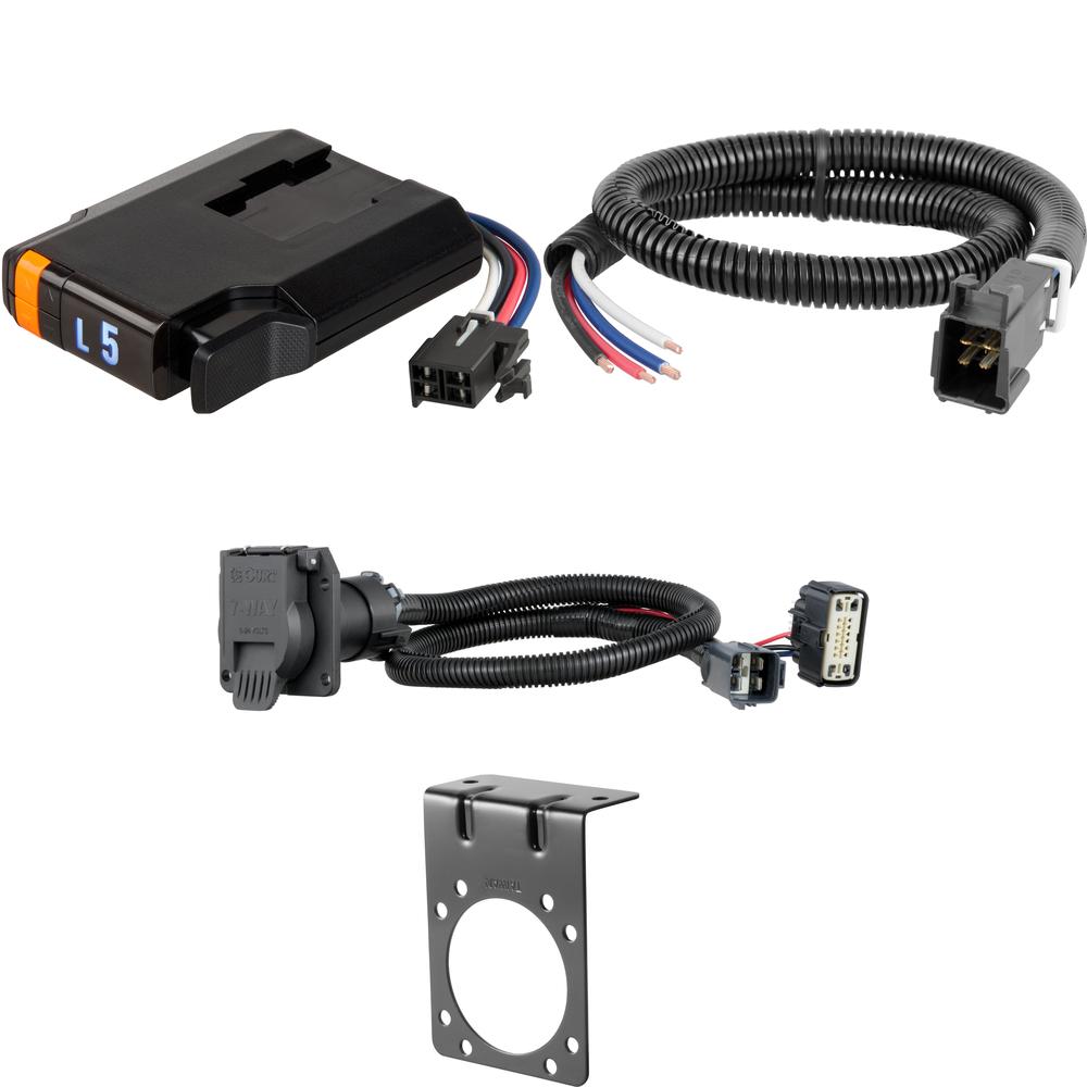 56326 - Custom Wiring Connector, 7-Way RV Blade Output (Plug & Play), Select Blazer, XT5, XT6, Acadia Curt Discovery Electric Trailer Brake Control and Wiring Kit for Vehicles