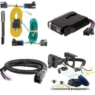 55540 - Custom Wiring, 4-Flat (Plug & Play), Select Chevy Express, GMC Savana 1500, 2500, 3500, 4500 Curt TriFlex NEXT Electric Trailer Brake Control with 7-Way Wiring Kit