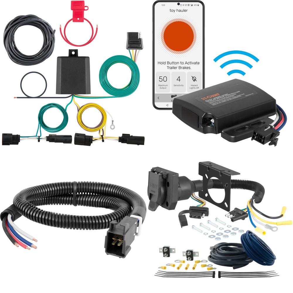 56327 - Custom Wiring Harness, 4-Way Flat Output (Plug & Play), Select Ford Transit-150, 250, 350, HD Curt Echo Under-Dash Electric Brake Control Kit for Ford Transit