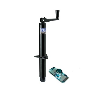 EA20000303 500244 Pro Series Pro Series Round 2000 lbs. A-Frame Trailer Jack Topwind 14" Lift 2-3/32" Tall Removable Footplate Pro Series Round 2,000 lbs. A-Frame Trailer Jack Topwind 14" Lift w/ 2-3/32" Tall Removable Footplate