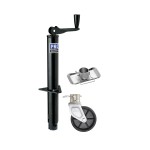Pro Series Round 2,000 lbs. A-Frame Trailer Jack Topwind 14" Lift w/ 6" Poly Caster Wheel & 2" Zinc Footplate Combo Pro Series Round 2,000 lbs. A-Frame Trailer Jack Topwind 14" Lift w/ 6" Poly Caster Wheel & 2" Zinc Footplate Combo