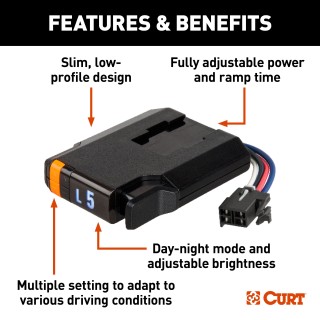51126 - Discovery NEXT Trailer Brake Controller Time-Delay Curt Discovery electric trailer brake controller for Dodge Ram