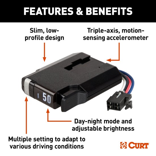 51146 - TriFlex NEXT Trailer Brake Controller Proportional Curt TriFlex NEXT brake control for 03-14 Toyota Tundra installation