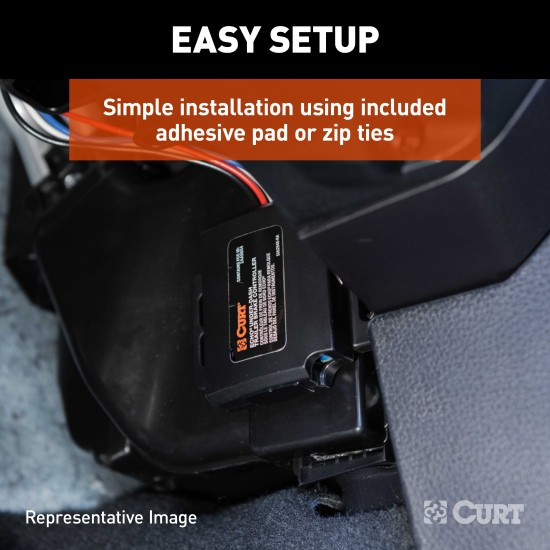 56327 - Custom Wiring Harness, 4-Way Flat Output (Plug & Play), Select Ford Transit-150, 250, 350, HD Curt Echo Under-Dash Electric Brake Control Kit for Ford Transit