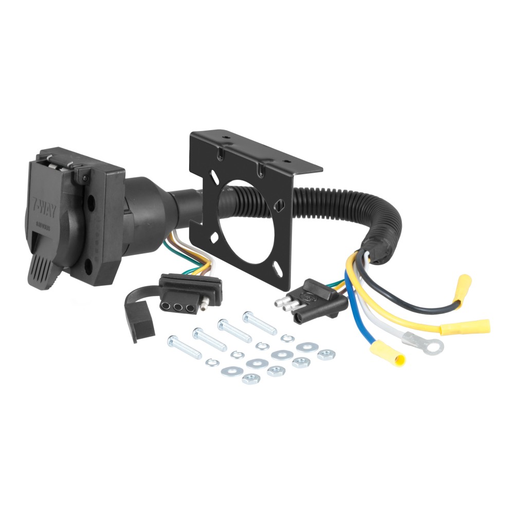 56327 - Custom Wiring Harness, 4-Way Flat Output (Plug & Play), Select Ford Transit-150, 250, 350, HD Curt electric trailer brake controller and wiring kit for Ford Transit