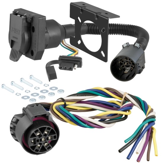 55774 - Dual-Output 7 & 4-Way Connector (Plugs into USCAR) Curt TriFlex NEXT Trailer Brake Control with Wiring Kit for Chevy GMC