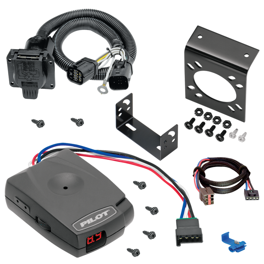 For 1997-2003 Ford F-150 7-Way RV Wiring + Pro Series Pilot Brake Control + Plug & Play BC Adapter (For w/Factory 4-Flat Models) By Tekonsha