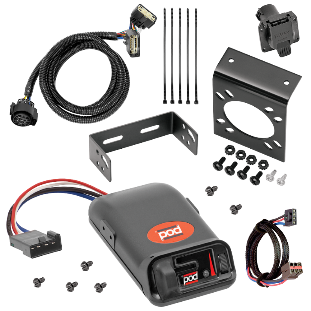 For 2011-2019 Ford Explorer 7-Way RV Wiring + Pro Series POD Brake Control + Plug & Play BC Adapter By Tekonsha