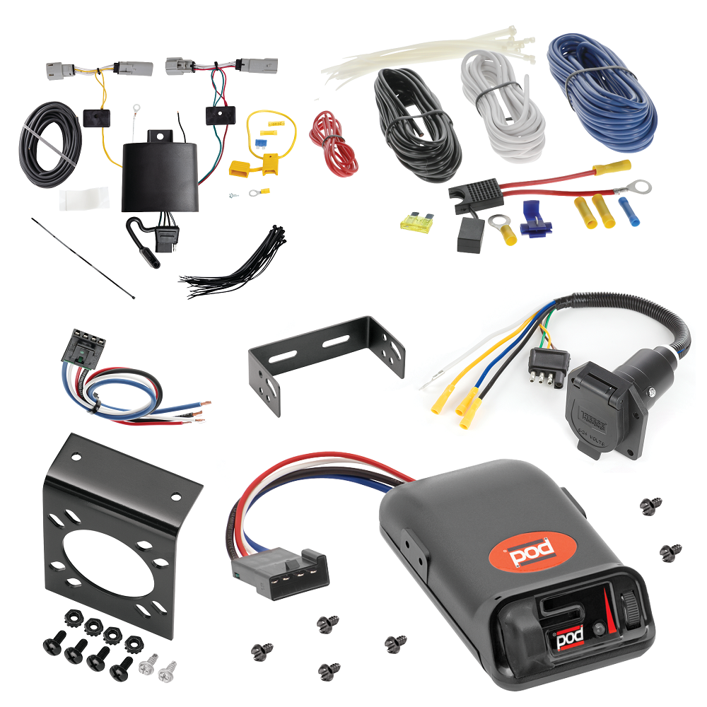 For 2021-2024 Chevy Trailblazer 7-Way RV Wiring kit by: Tekonsha For 2021-2024 Chevrolet Trailblazer 7-Way RV Wiring + Pro Series POD Brake Control + Generic BC Wiring Adapter (Excludes: w/LED Taillights Models) By Tekonsha
