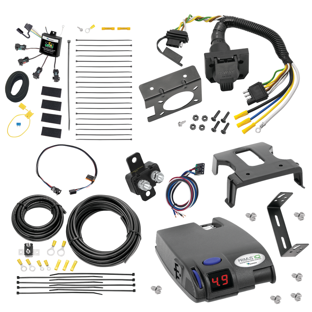 For 2019-2024 Audi Q5 7-Way RV Wiring w/ Zero Contact ZCI Module + Tekonsha Primus IQ Brake Control + Plug & Play BC Adapter By Tekonsha