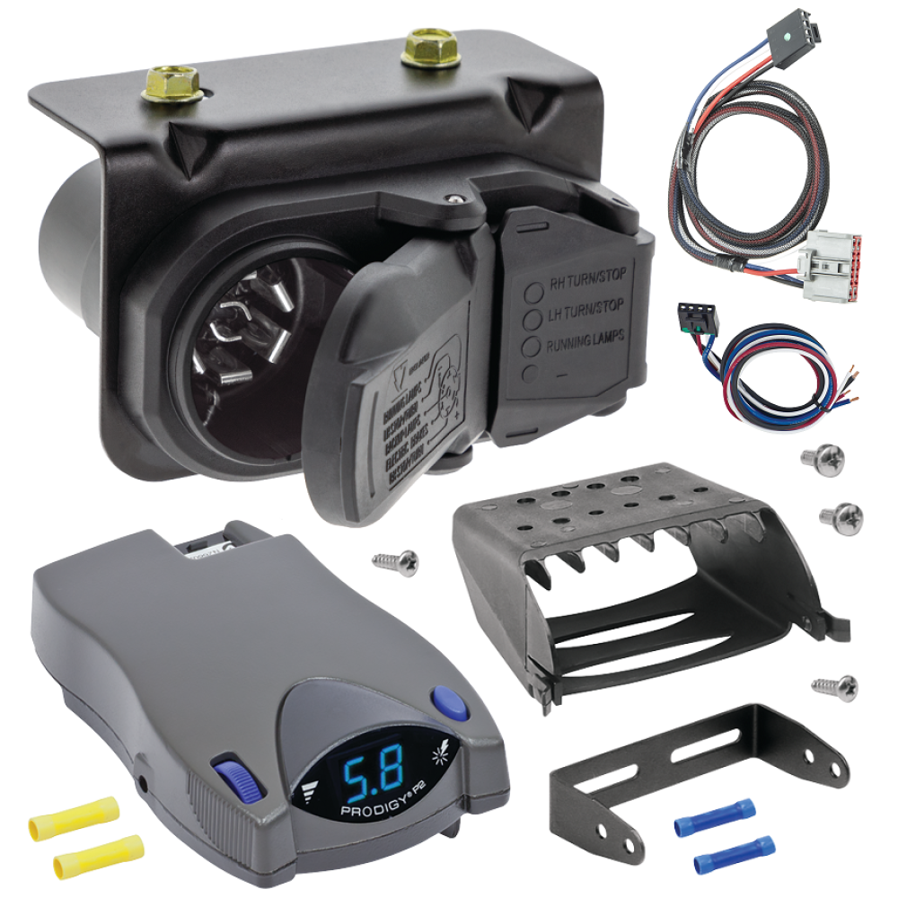 For 2019-2024 Chevy Silverado 1500 7-Way RV Wiring kit by: Tekonsha For 2019-2024 Chevrolet Silverado 1500 7-Way RV Wiring + Tekonsha Prodigy P2 Brake Control + Plug & Play BC Adapter By Tekonsha