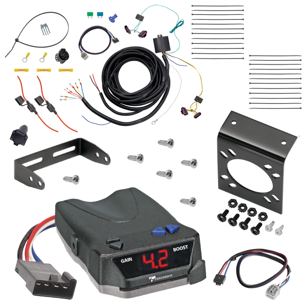 For 2014-2023 Dodge Durango 7-Way RV Wiring + Tekonsha BRAKE-EVN Brake Control + Plug & Play BC Adapter By Tekonsha