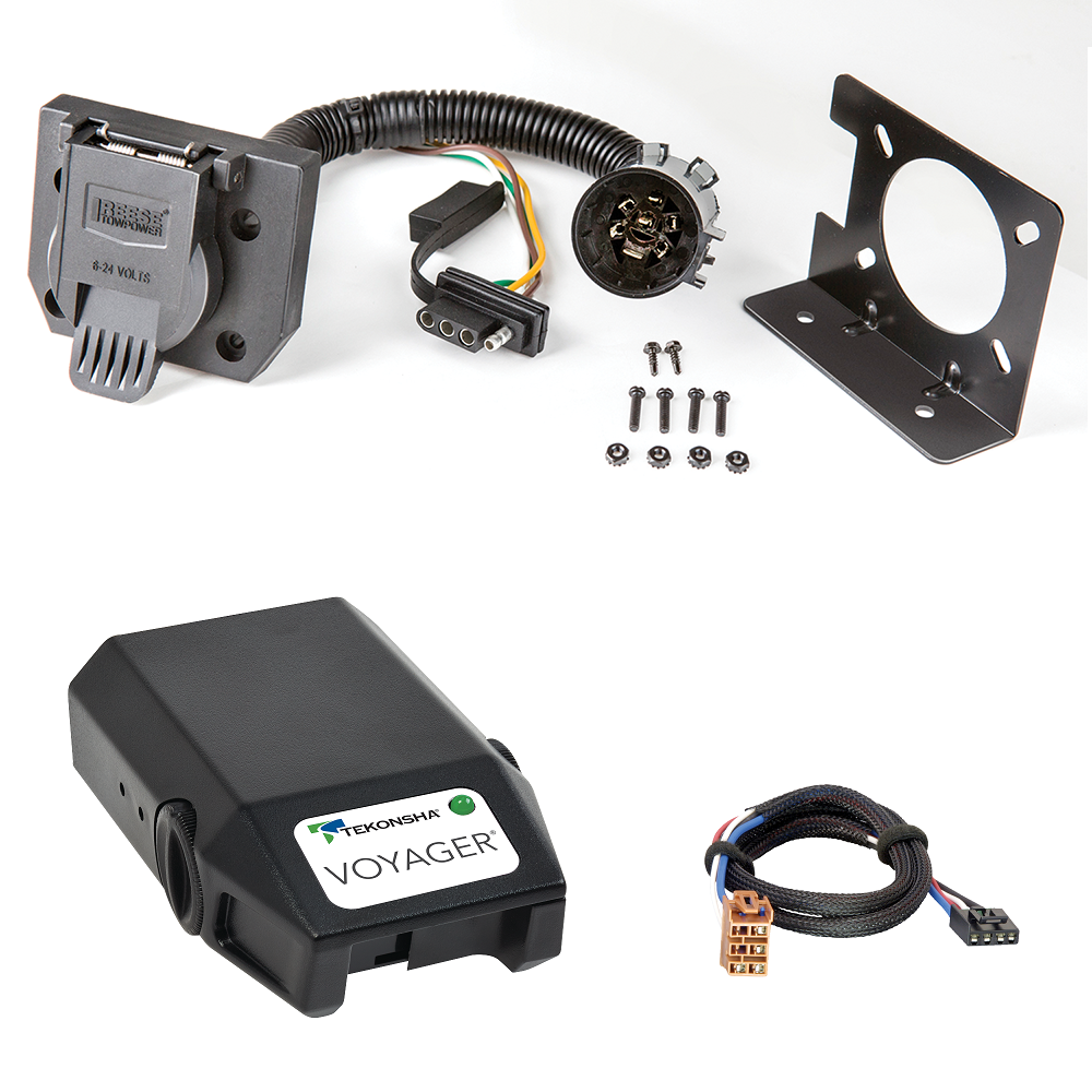 For 2001-2002 Chevrolet Silverado 2500 HD 7-Way RV Wiring + Tekonsha Voyager Brake Control + Plug & Play BC Adapter By Reese Towpower