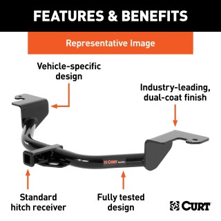 For 2019-2021 Hyundai Veloster Trailer Hitch Except Veloster N Curt 11550 1-1/4 Tow Receiver For 2019-2021 Hyundai Veloster Trailer Hitch Except Veloster N Curt 11550 1-1/4 Tow Receiver