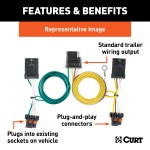 For 1998-2006 Jeep Wrangler Trailer Wiring 4 Way Fits All Models Curt 55363 For 1998-2006 Jeep Wrangler Trailer Wiring 4 Way Fits All Models Curt 55363