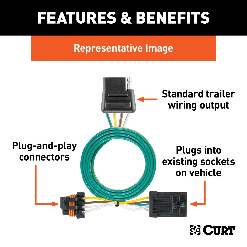For 2005-2008 Chevy Uplander Trailer Wiring 4 Way Fits All Models Curt 56077 For 2005-2008 Chevy Uplander Trailer Wiring 4 Way Fits All Models Curt 56077