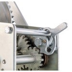 CURT 2-speed boat winch with zinc plating and comfort handle CURT 2-speed winch featuring cold-forged steel and ergonomic handle for boats