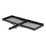 CURT 60x20 folding hitch cargo carrier kit with weatherproof bag, net, and lock