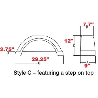 008553 008553 Fulton Set of 2 Black Fulton Single Axle Trailer Fenders 13" Wheels Top Step 29-1/4" Long Boat Utility Sale Replacement Set of 2 Black Fulton Single Axle Trailer Fenders 13" Wheels Top Step 29-1/4" Long Boat Utility Sale Replacement