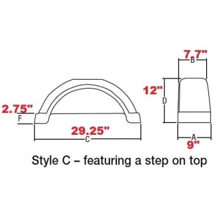 008563 008563 Fulton Set of 2 Silver Fulton Single Axle Trailer Fenders 13" Wheels Top Step 29-1/4" Long Boat Utility Sale Replacement Set of 2 Silver Fulton Single Axle Trailer Fenders 13" Wheels Top Step 29-1/4" Long Boat Utility Sale Replacement