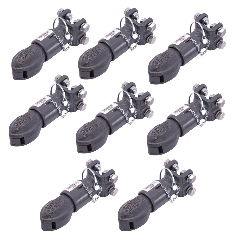 Bulldog 12.5K Adjustable Collar-Lok Trailer Coupler 2-5/16" Ball Channel Mount Bundle (8 Pack)