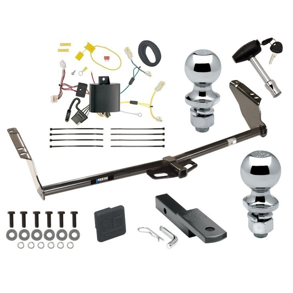 Custom Fit Trailer Hitch Draw-Bar w/ Pin/Clip Wiring Harness (Plug & Play)1-7/8" and 2" Chrome Ball Security Lock Pin Rubber Hitch Plug Cover Installation Hardware Installation Instructions 06137 36051 118498 63820 63810 580407 2211 Reese T Reese Trailer Tow Hitch For 11-20 Toyota Sienna Deluxe Package Wiring 2" and 1-7/8" Ball and Lock