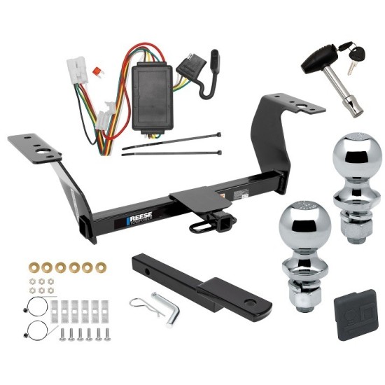 Custom Fit Trailer Hitch Draw-Bar w/ Pin/Clip Wiring Harness (Plug & Play)1-7/8" and 2" Chrome Ball Security Lock Pin Rubber Hitch Plug Cover Installation Hardware Installation Instructions 06155 36053 118467 63820 63810 580407 2211 Reese T Reese Trailer Tow Hitch For 14-18 Subaru Forester Deluxe Package Wiring 2" and 1-7/8" Ball and Lock