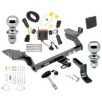 Custom Fit Trailer Hitch Draw-Bar w/ Pin/Clip Wiring Harness (Plug & Play) 1-7/8" and 2" Chrome Ball Security Lock Pin Rubber Hitch Plug Cover Installation Hardware Installation Instructions 06156 36071 118566 63820 63810 580407 2211 Reese T Reese Trailer Tow Hitch For 13-16 Ford Escape Deluxe Package Wiring 2" and 1-7/8" Ball and Lock